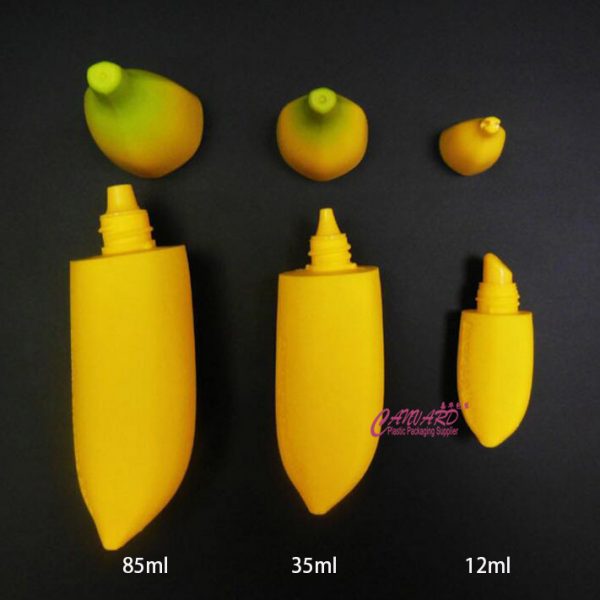 12ml-35ml-85ml banana shape plastic lotion bottle-2