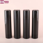 Matte black airless pump bottles