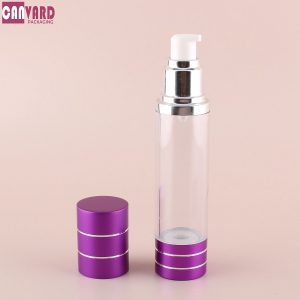 purple airless pump bottle